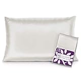 MULBERRY PARK | 100% Pure 19 Momme Silk Pillowcase, Highest Grade 6A Mulberry Silk Charmeuse | Improve Hair, Skin, Anti-Wrinkle, Hypoallergenic, Breathable, Ultra-Soft, OEKO-TEX | 1pc Ivory Standard