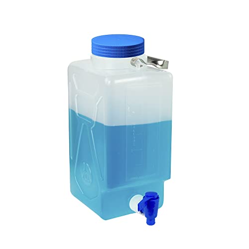Fisherbrand HDPE Wide-Mouth Carboys with Spigots, Capacity: 2-5/8 gal. (10L); Closure size: 100mm