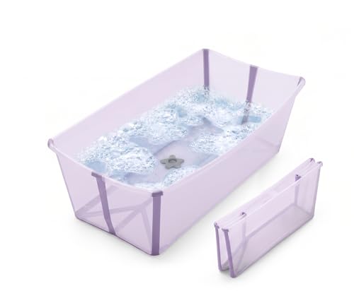 Image of Stokke Flexi Bath X-Large Baby Bathtub, Lavender - 31.5 x 15.7 x 9.4 in - Best for Infants & Toddlers - Lightweight, Foldable & Easy to Store - Convenient to Use at Home or Traveling