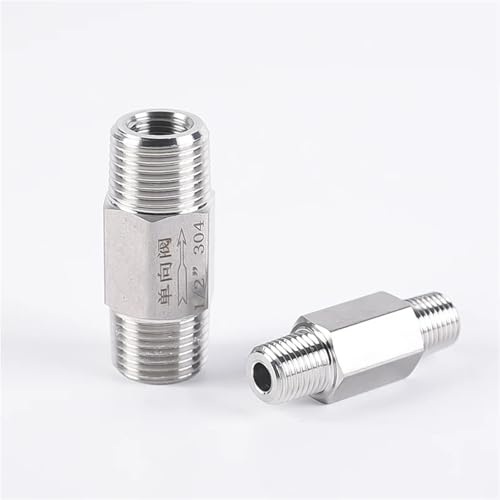 Válvula de retención de acero inoxidable 304 con rosca hexagonal hembra a macho de 1/8" 6
