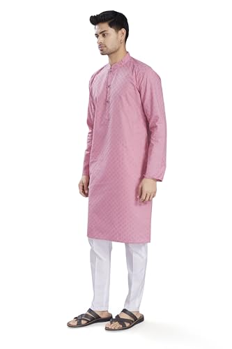 Image of DIVISIVE Men's Thread Embroidered Cotton Only Slim Fit Kurta