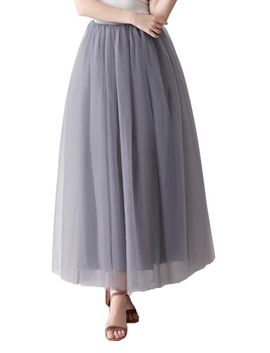 Womens A line Maxi Princess Tulle Tutu Skirt for Prom Party