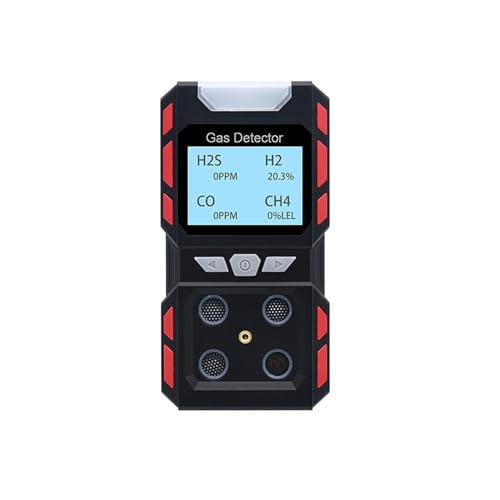 �K�X����� 4�K�X���j�^�[ H2S O2 EX CO�Z�x���o�� �T�E���h���C�g�V���b�N�A���[�����[�^�[�e�X�^�[�A�i���C�U�[ USB�[�d��(Gas Alarm Black)