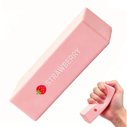 Image of PATPAT Pink Strawberry Butter Squishy Toys, Realistic Butter Stick