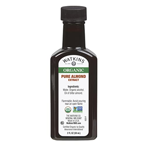 Watkins Organic Almond Extract, No Artificial Colors or Flavors, Kosher, USDA Certified Organic, Gluten Free & Non-GMO, 2 Fluid Ounce (Pack of 12)