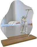 Allpdesky Aesthetic Room Decor Desk Mirror, Decorative Locker and Table Frameless Cloud-Shaped Asymmetrical Mirror