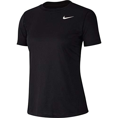 Nike Women's Dry Legend Crew Training T-Shirt (Black/White, Large)