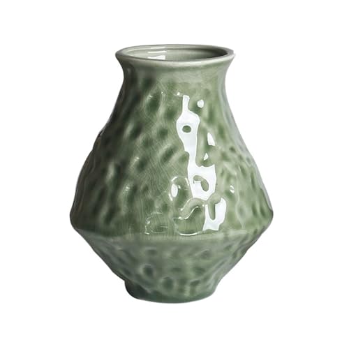 RWAJZAX Cerámica arreglo floral jarrones imperfecciones naturales decoración hecha a mano para sala de estar dormitorio jarrones imperfectos