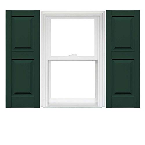 Mid America Raised Panel Vinyl Shutters (1 Pair) - 14.75 x 55 122 Midnight Green