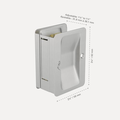 Image of Richelieu | Onward Passage Pocket Door Pull, Rectangular, Brushed Nickel