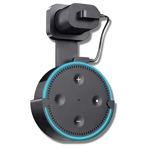 Sintron Soporte de Pared para Google & Dot 3 - Smart Home Outlet Soporte de Pared para Dot 3ª generación de Altavoz con Cable de Carga, Accesorios de Ahorro de Espacio sin Cables desordenados, Gris