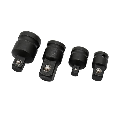 NZBZTANNAP Juego de 4 llaves de carraca hexagonales de 1/4 3/8 1/2, juego de llaves de vaso adaptador de llave de vaso convertidor de accionamiento, herramienta de impacto 65 herramientas manuales de
