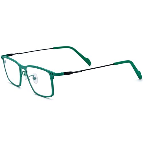 Image of FONEX Pure Titanium Glasses Frame Men Square Magnet Clip On Eyeglasses with Polarized Lens