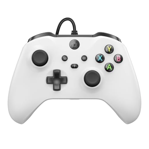 GMVOX Wired Controller for XBOX-ONE, Gamepad with 3.5mm Audio Jack/Dual Vibration, Support Turbo Function, Compatible with XBOX One/One S/X, XBOX Series S/X, PC, IOS, Android Platforms(White)