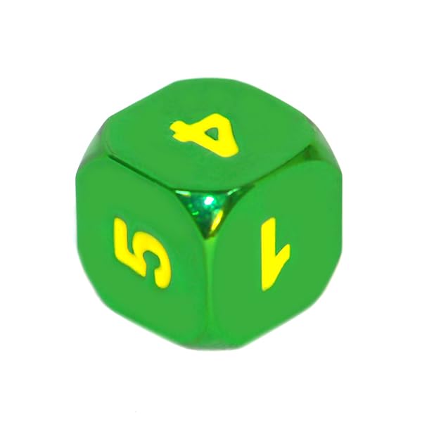 Jeu de dés REBEL RPG - Métal - Vert avec numéros Jaunes