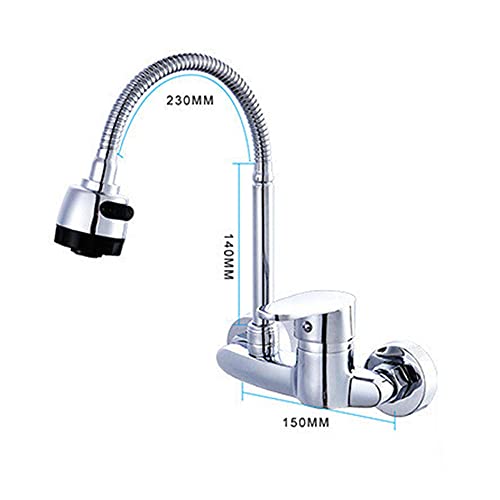 Mitigeur de cuisine mural rotatif pour simplifier la vaisselle et le nettoyage