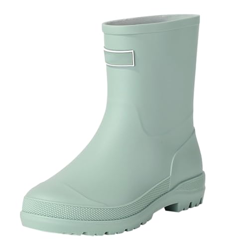 Botas de agua de pantorrilla ancha para mujer, impermeables, para senderismo, caminar, antideslizantes, para exteriores, ajuste ancho, cómodas, modernas, elegantes, botas de agua para jardín, jardín