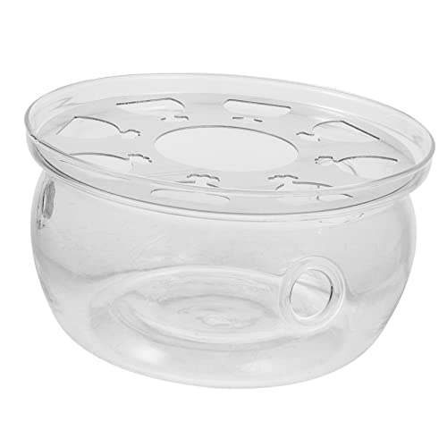 Healifty Glass Teapot Warmer Heating Base Transparent Design for Home Office Teahouse Restaurant Multi Functional Tea Heating Tool Candle Stand