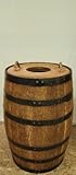 Whiskey Barrel Trash Can c/ Hole in Top-Rope Handles & Liner