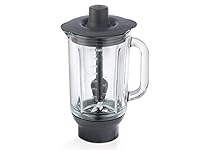 Kenwood ThermoResist Glass Blender Attachment KAH359GL, High Performance Blades, Dishwasher Safe Bowl, 1.6L Capacity, Glass and Black