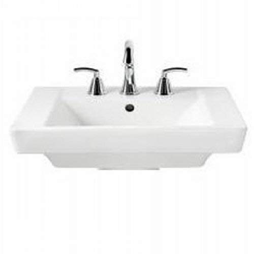 American Standard 641001.222 Boulevard Ceramic Pedestal Rectangular Bathroom Sink, 24" L X 19" W X 7" H, Linen #TOP2