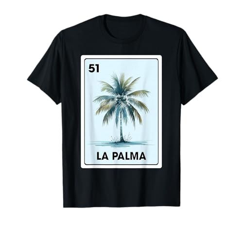 La Palma Mexican Beach Palm Tree Chicano Bingo Card T-Shirt