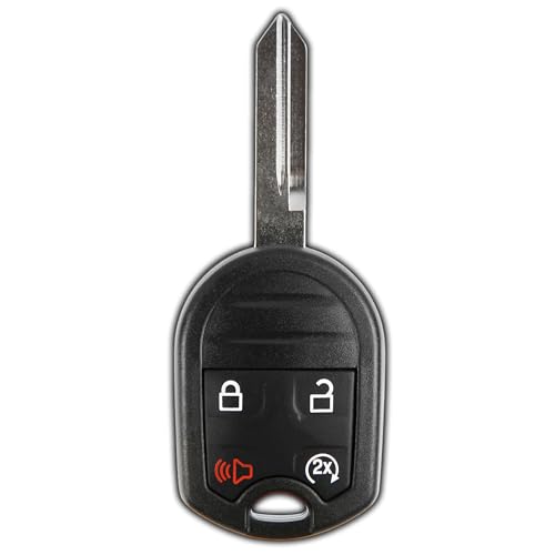 KeylessOption Key Fob Replacement for 2009 2010 2011 2012 2013 2014 2015 2016 2017 2018 Ford F-150 F-250 F-350 Explorer Lincoln Navigator MKX Remote, 4-Button CWTWB1U793, Programming Guide Included