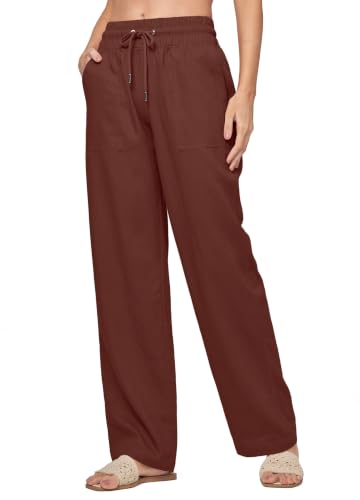 Image of Willit Women Linen Pants Wide Leg Palazzo Trousers 29 inch /31 inch / 33 inch