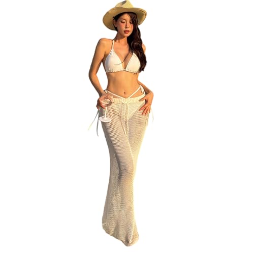 Maillot de bain 3 pièces réglable avec son nœud de confort et cache-maillot long fluide