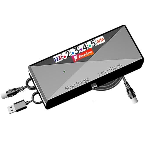Amplificateur Antenne TV avec Câble USB 1m – Booster de Signal TNT HD, Compatible Antenne Intérieure et Extérieure, Réduction des Interférences, Amélioration de...