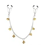 Clover Clip Nipple Clamps, Nipple Clamps with Chain, Non Piercing Nipple Clamps, Breast Nipple Clamps with Metal Chain Sm Flirting Toys for Women Role Play (B)
