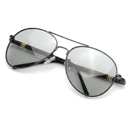 TJUTR Mens Photochromic Sunglasses Polarised UV400 Protection Classic Pilot Frame Light Reactive Driving Shades Outdoor Sports