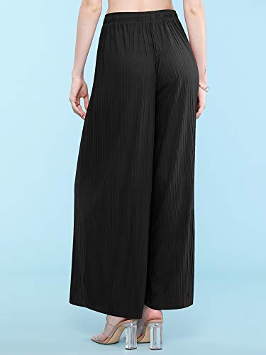 Lock and Love Womens Pleated Wide Leg Palazzo Maxi Pants with Drawstring or Elastic Band4