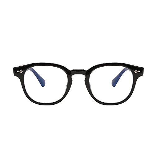 Image of FEISEDY Retro Vintage Round Blue Light Blocking Glasses Classic Eyewear Frame for Women Men B2349