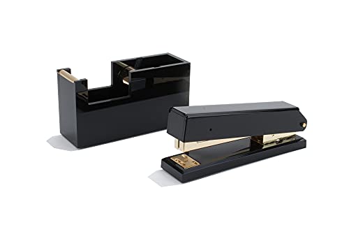 Dany Marcus Büroaccessoires Schwarz Gold (Set Heftgerät + Klebebandabroller Schwarz Gold) Cover