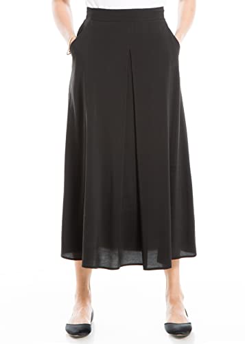 Max Studio Women's Maxi Skirt with Pockets and Front Inverted Pleat