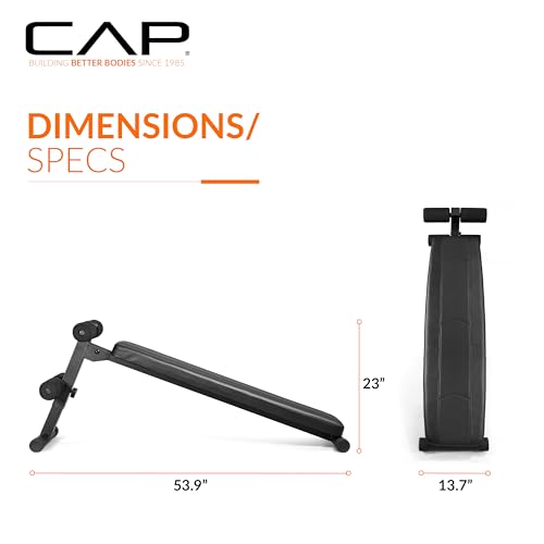Image of CAP Barbell Sit Up Bench - Adjustable Decline Ab Bench for Home Gym - Multi-Purpose Slant Board for Core Strength, Sit-Ups, and Full-Body Workouts