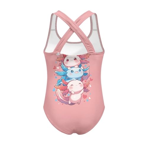 Image of Xpyiqun Swimsuit for Girls One Piece Bathing Suits Size 5-14 Sleeveless Swimwear Cross Shoulder Strap Swimming Wear