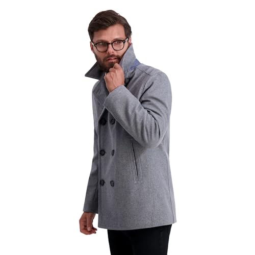 Image of Nautica Men's Wool Blend Peacoat - Double-Breasted Winter Coat, Regular, Big & Tall Sizes