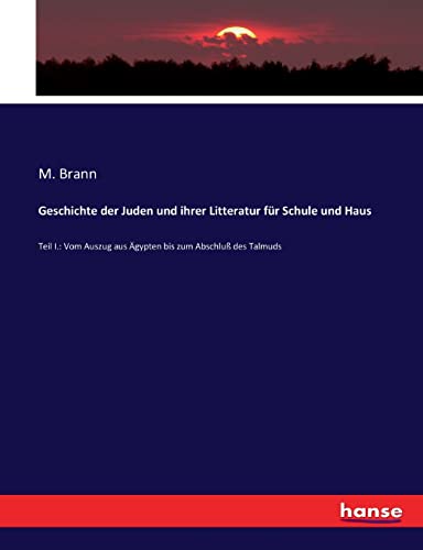 Geschichte der Juden und ihrer Litteratur für Schule und Haus: Teil I.: Vom Auszug aus Ägypten bis zum Abschluß des Talmuds (German Edition)