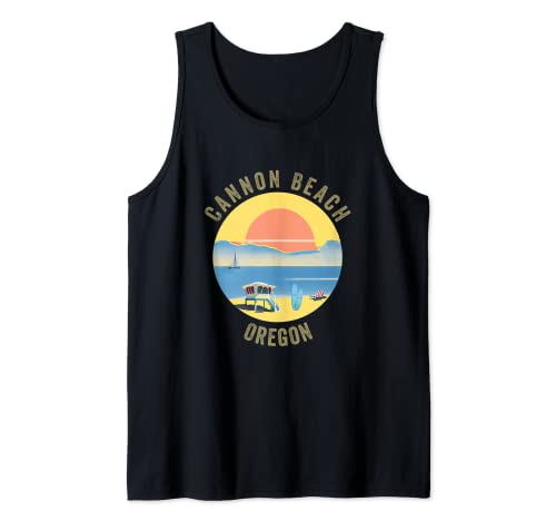 Cannon Beach Souvenir Apparel – Retro Vintage Cannon Beach Camiseta sin Mangas