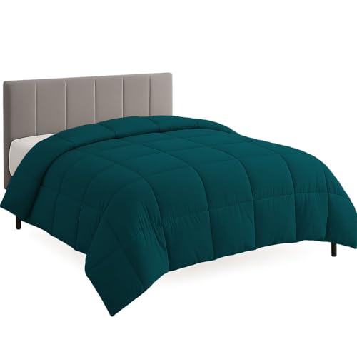 Image of Palatial King Size Comforter Set - All Season Down Alternative Bedding Comforter Set - Quilted Duvet Insert with Corner Tabs - Box Stitched Blanket - Breathable, Soft - Teal