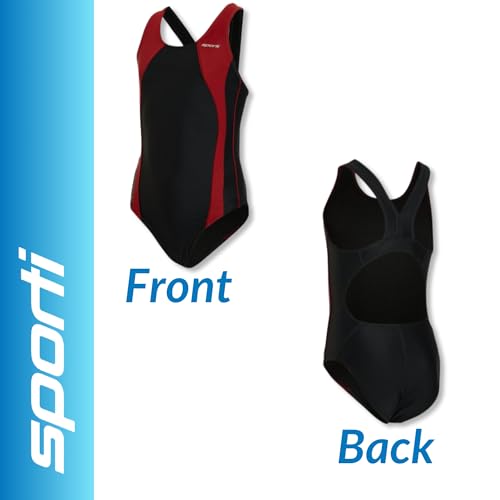 Image of Sporti Wide Strap Athletic One Piece Swimsuit for Women - Graphic Design Pattern - Swim Team Bathing Swimsuit for Competiton