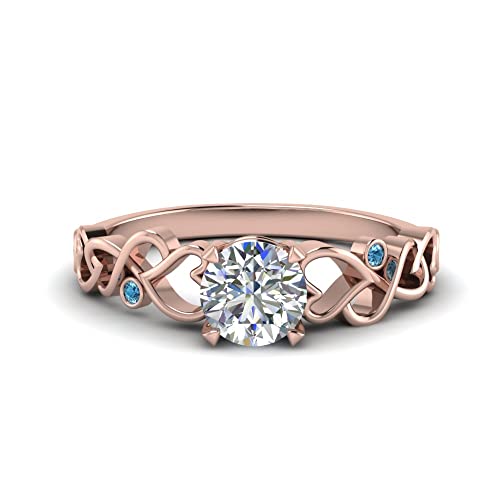 Bague de fiançailles entrelacée or rose : le choix parfait en grande taille 47 à 70 sans compromis