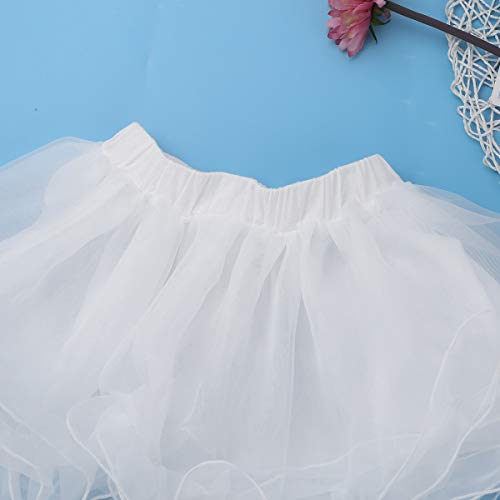 YiZYiF Little Girls Wedding Flower Girl Bouffant Half Slip Skirt 3 Layers Tutu Ruffles Crinoline Petticoat4
