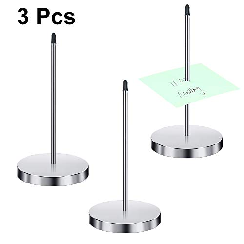 3 Pieces Desk Straight Rod Paper Holder Spike Stick Receipts Check Bill Fork