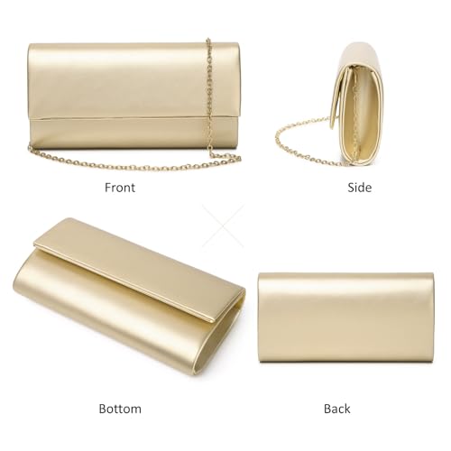 Image of DETARA Women Evening Bag Vegan Leather Clutch Purse Shoulder Crossbody Envelope Bag for Party Wedding Prom Bridal