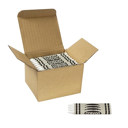 Lucky Art White Crayons Bulk - 80 Count Regular Size Single Color Crayon Refill Non-Toxic Art Supplies for Teachers Classrooms and School Projects