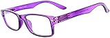 Narrow Retro Fashion Style Rectangular Purple Frame Clear Lens Eyeglasses