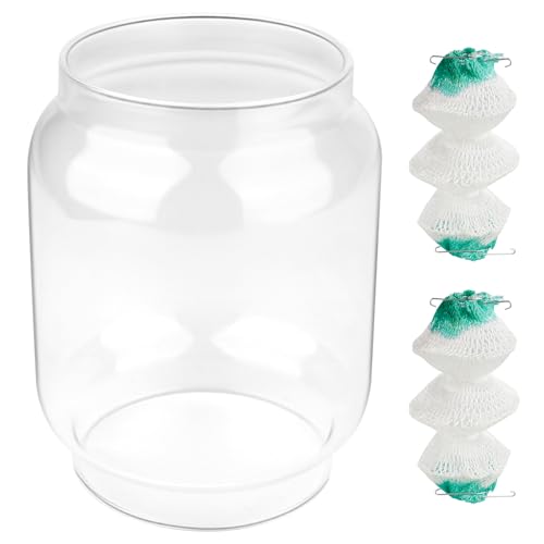 LVACODV Clear Lantern Globe Compatible with Coleman Northstar Lanterns 2000/2500 2000-043C (Transparent)– Includes 2 Lantern Mantles